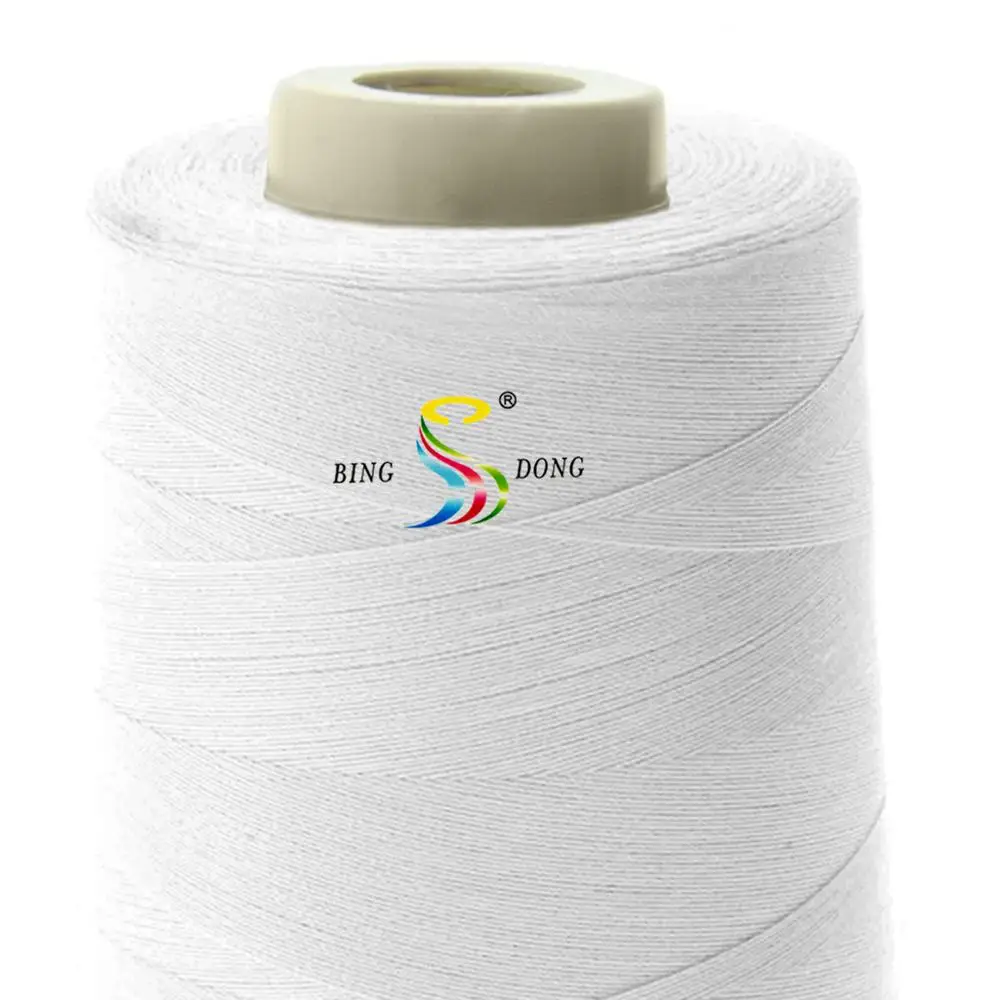 20/3 3000m Raw Optical Bleached White Color Shoes Overlock Sewing Thread Spun Polyester