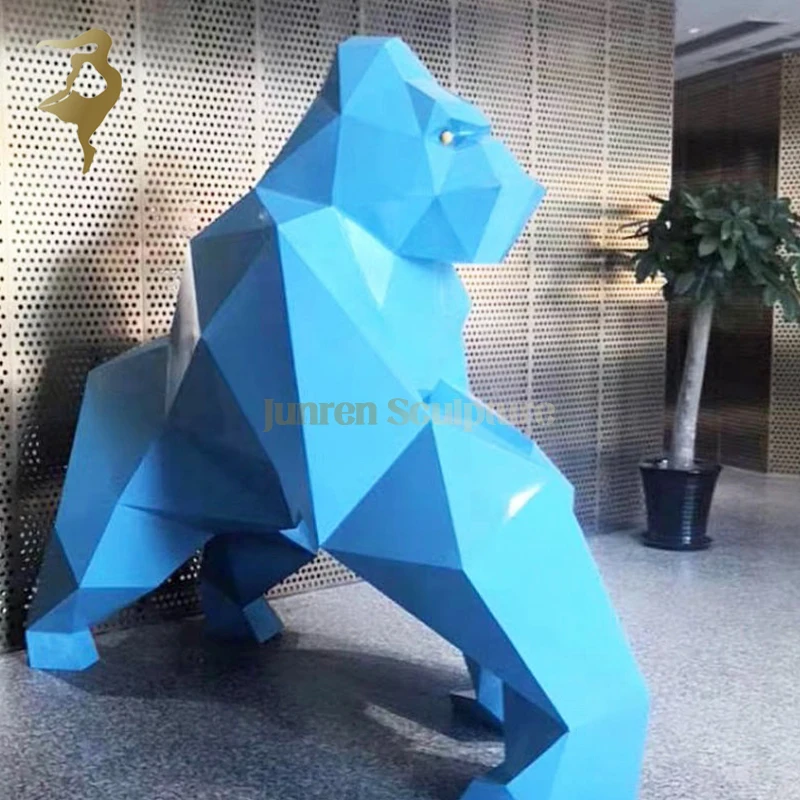 Wall indoor decorative metal 3d art animal statue stainless steel tiger head sculpture