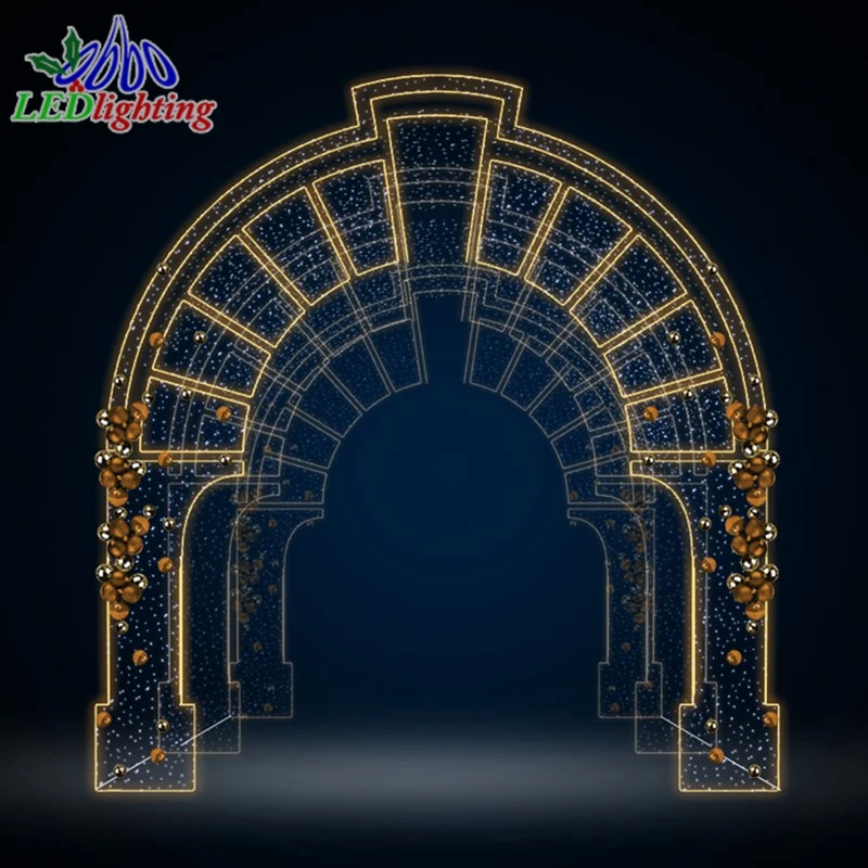 large outdoor flashing christmas arch street decoration