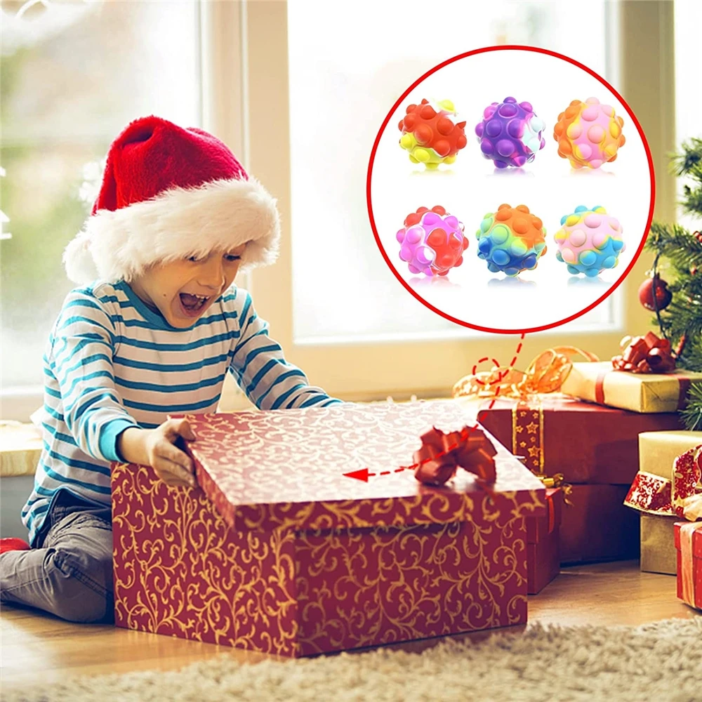 Autism Relief Anxiety Stress Toys Silicone Decompression Pops Sensory Bubble Toy Set Squeeze Pops Fidget Toy Balls
