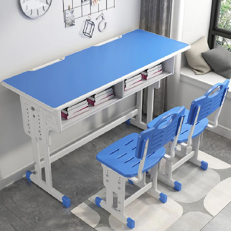 Adjustable Modern Design Metal Wood Student Chair Customizable Double Tables Primary Middle Schools Wholesale Plastic Material