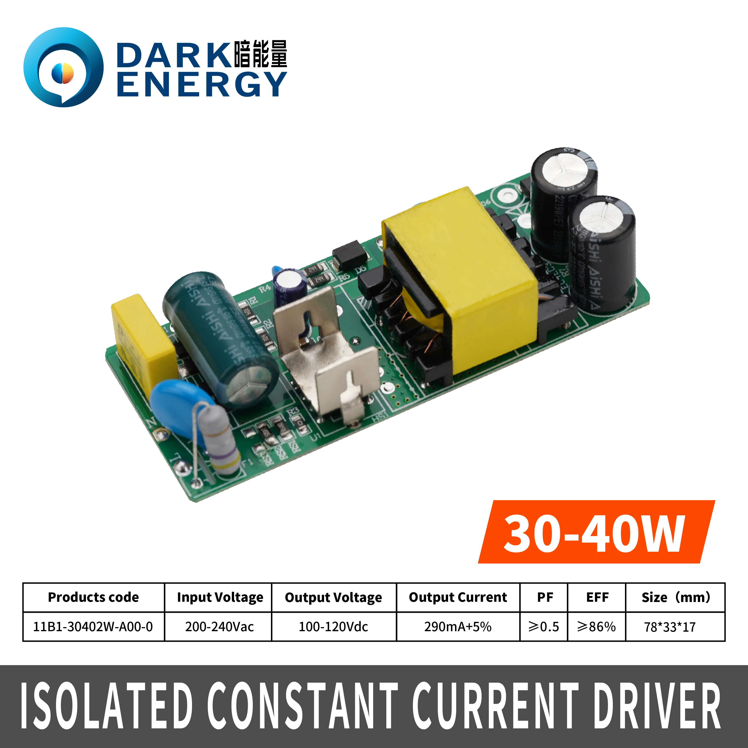 Manufactory Wholesale Dark Energy led bulb driver 30-40W 290mA Built-in high voltage isolation led power supply