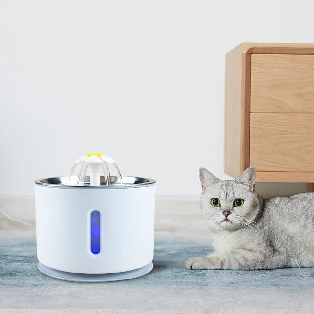 2.4L Automatic Running Water Fountain for Cats and Dogs 4-Layer Filter Smart Pet Drinker Dispenser Pet Bowls & Feeders