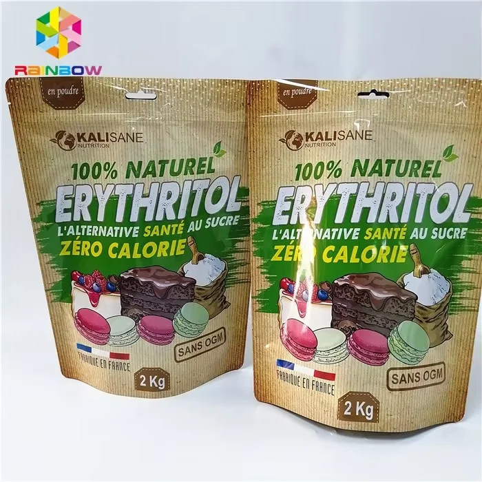 Rainbow Stand Up Pouches Dried Food Rice Flour Coconut Flour Glutinous Rice Flour Whey Protein Powder Packaging Ziplock Bag