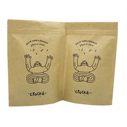 Biodegradable Eco Friendly Kraft Paper Zipper Bag Clear Window Stand Up Kraft Paper Pouch