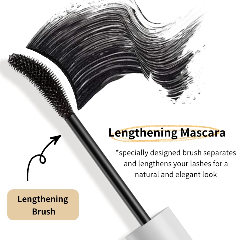 Mascara Voluming Waterproof Quick Dry Black Lengthening Mascara Brush Tube Eyelash Curling Thick Mascara Private Label