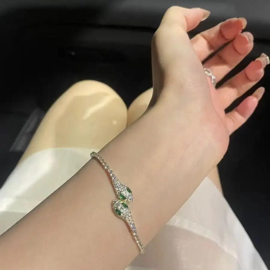 Charm Snake Chain Bracelets Jewelry Cubic Zirconia Snake Bracelet Bangle For Women