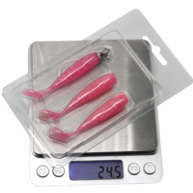 Soft bait lead head fish lures bass fishing tackle double color fishing bait set