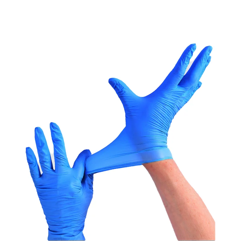 China quality manufacturers cheap price blue powder free examination nitrile gloves