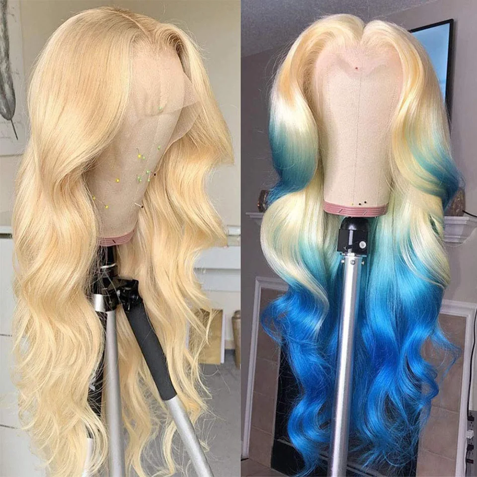 Glueless Brazilian Hair 613 HD full Lace Front Wig,blonde 613 Virgin Human Hair Wig,Lace Frontal colored Wig with baby hair