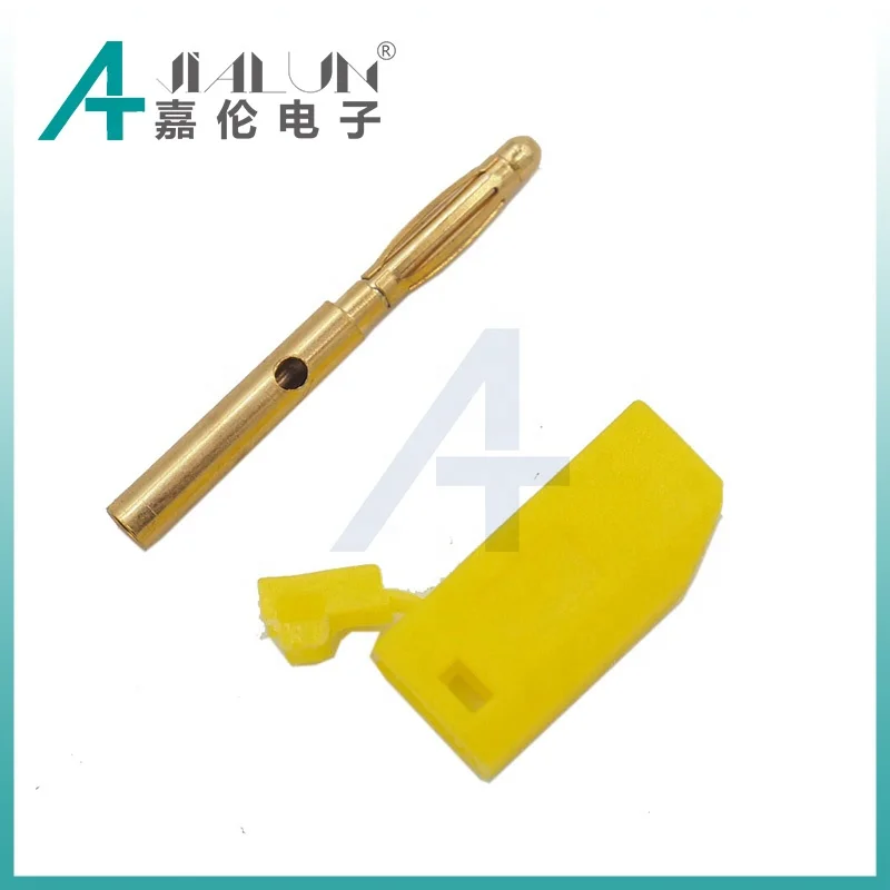 JIALUN 5PCS 2mm Gold Banana Plug Mini Banana Jack Cable Connector
