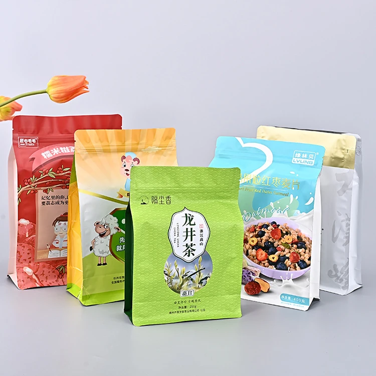 Bolsa Side Recyclable Custom Printed Flat Bottom Coffee Bean Bags Packaging Pouches with Valve