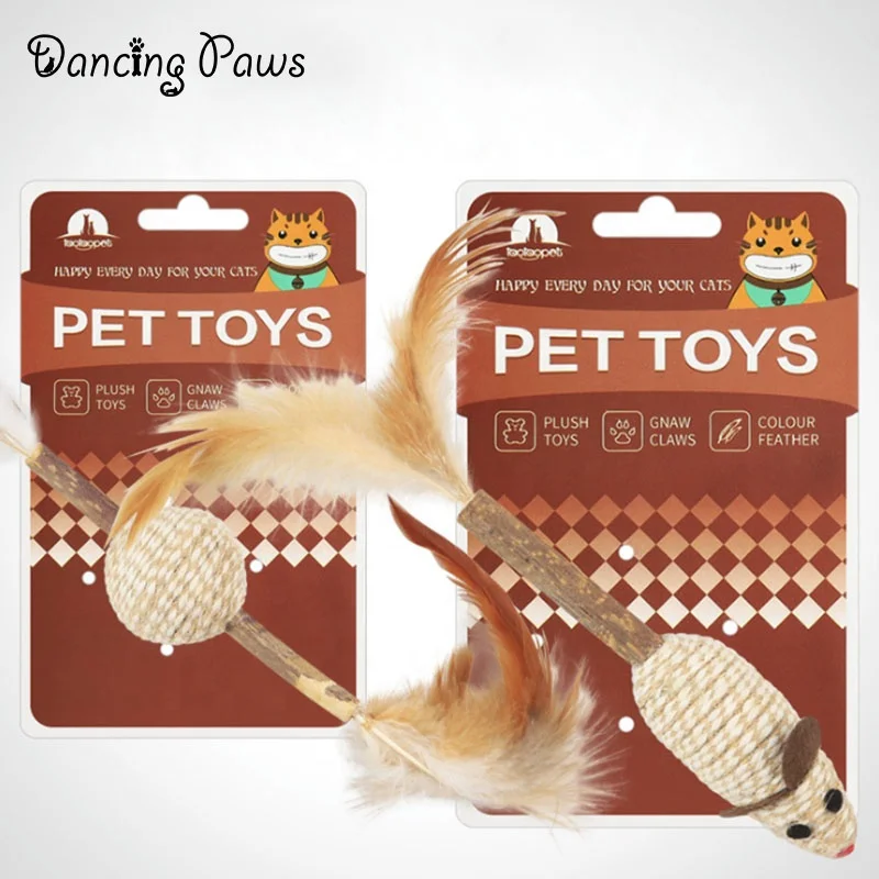 Natural Plant Cat Teeth Cleaning Chew Catnip Toys Silvervine Matatabi Chew Sticks with Sounding Bead inside 4 Cat Kitten Kitty