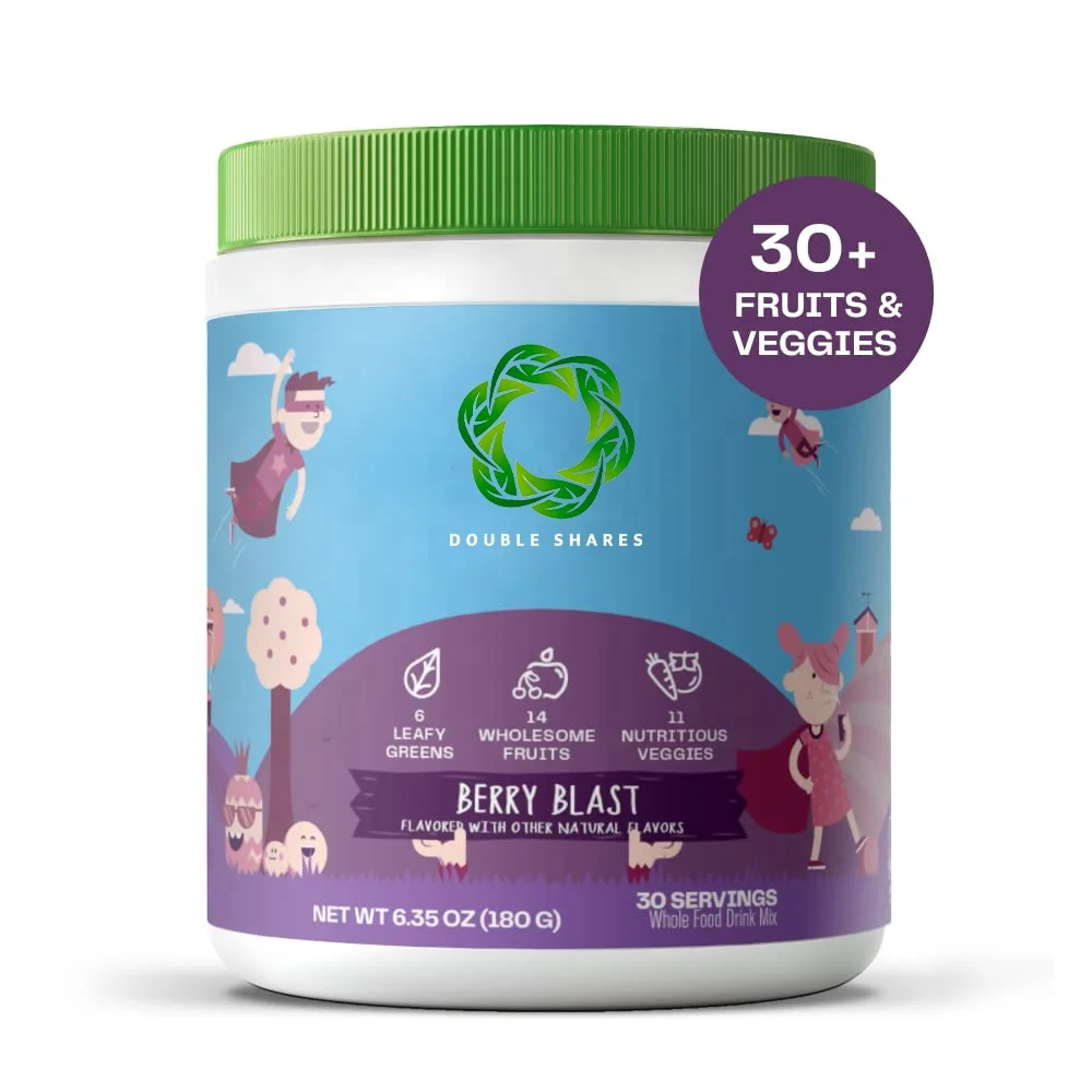 Kidz Superfood Organic Greens Fruits Veggies Beet Root Powder Probiotics for Healthy Kids Berry Blast
