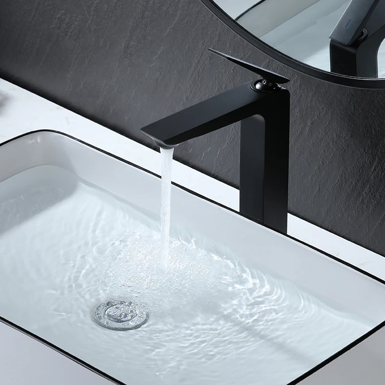 High Quality Matte Single Hot And Cold Black Kitchen Sink Water Mixer Tap Lavatory Faucet For Bathroom