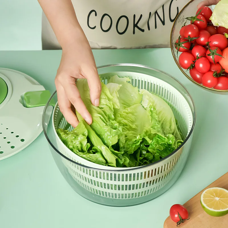 Household Mini Vegetable Salad Rotary Dryer Manual Plastic Kitchen Vegetable And Fruit Dehydrator