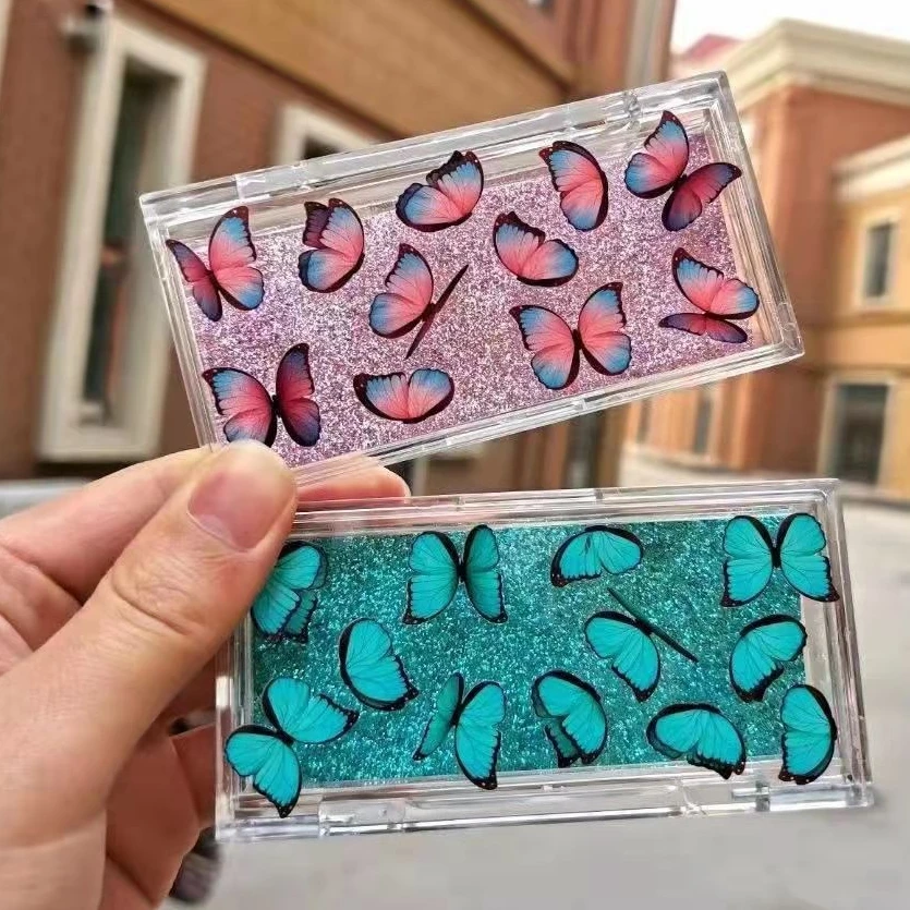 
mink lashes case style butterfly lash box and clear butterfly acrylic lash case 