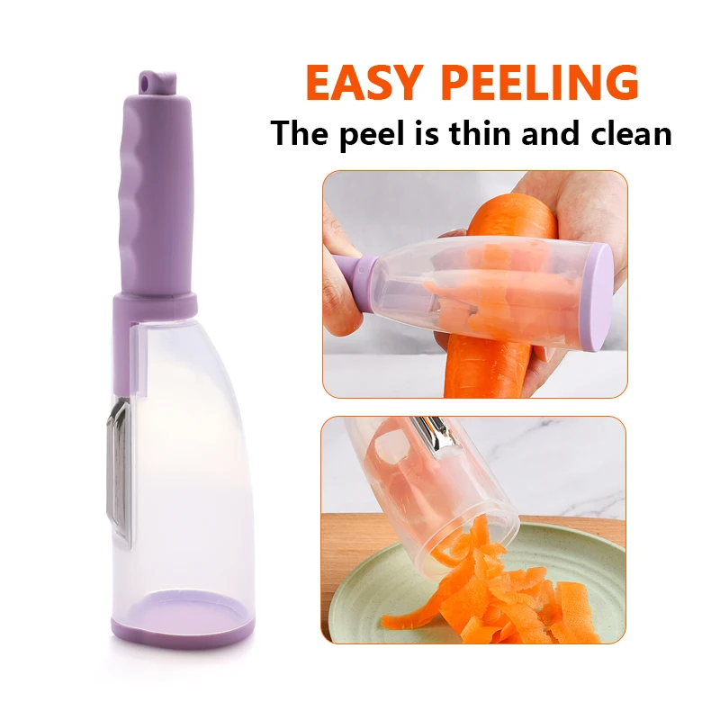 Multi-function Vegetable Fruit Peeler with Rubbish Box Kitchen Accessories kitchen gadgets Creative Storage Paring Knife