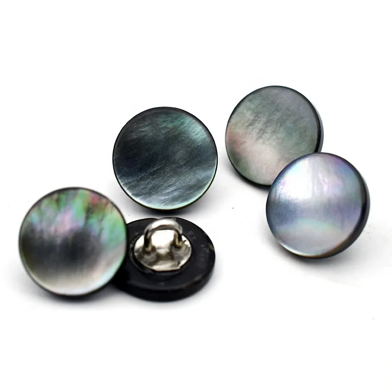 10MM 11.5MM 12.5MM 15MM 18MM 20MM 23MM 25MM Mother of Shell Pearl Alloy Hand Sewing Sew Shank Button