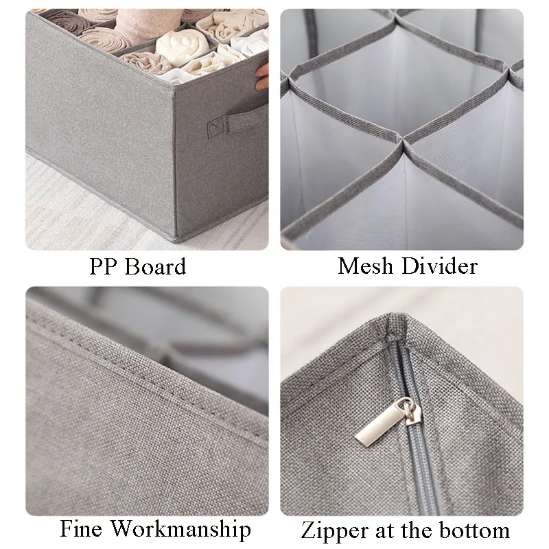 Large Capacity Storage Box Divider Wardrobe Organization Bedroom with PP Board Handle Clothes Organizer