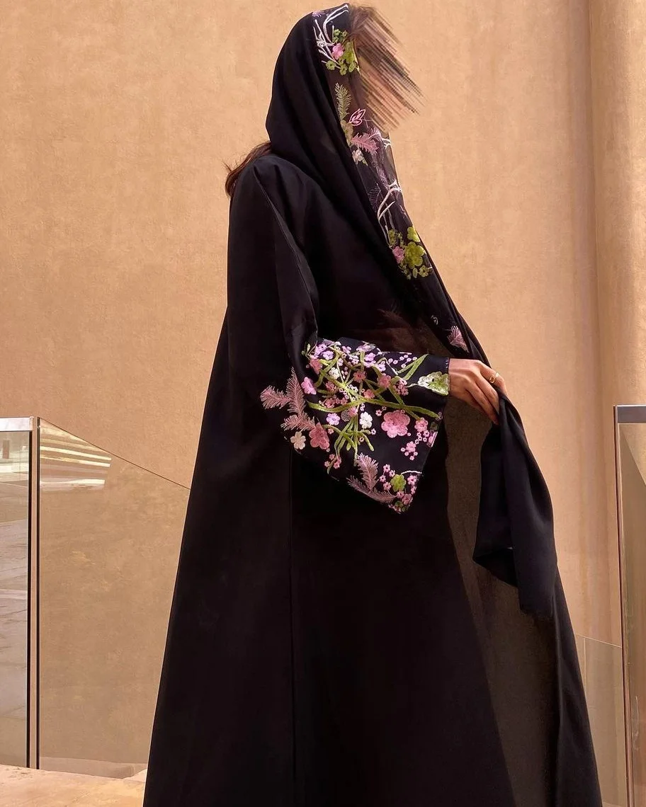 abaya dubai 2024 Islamic Dubai Muslim Arabic Abayas Design Women Embroidery Gulf Ramadan Black Abaya With Hijab