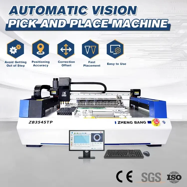 ZB3545TP SMT 4 Head Machine Desktop Small Pick And Place Machine Automatic Pcb Assembly Chip Mounter For 0402 0805 BGA Element