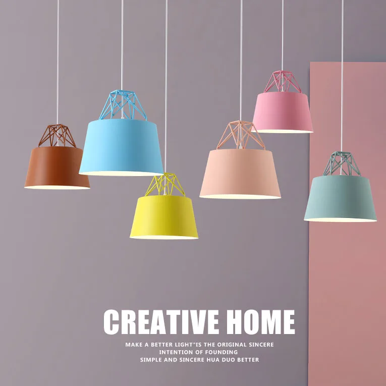 Оптовая продажа фабрики E27 красочные макарон на заказ украшение дома 220 В современная люстра