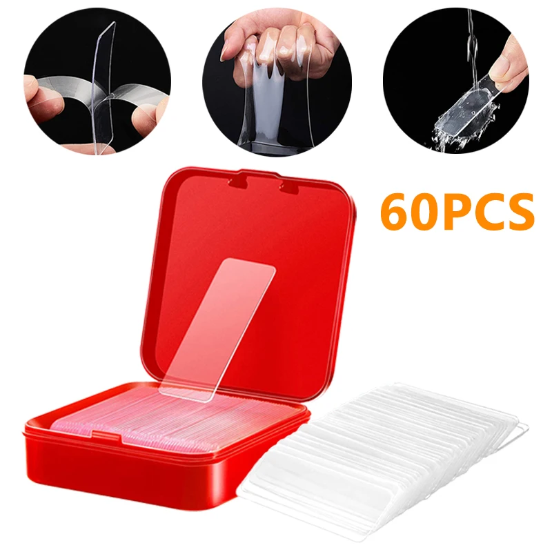 Reusable Double Sided Stickers Nano PVC Tape Washable Waterproof Wall Sticker Traceless Self-Adhesive Transparent Tape