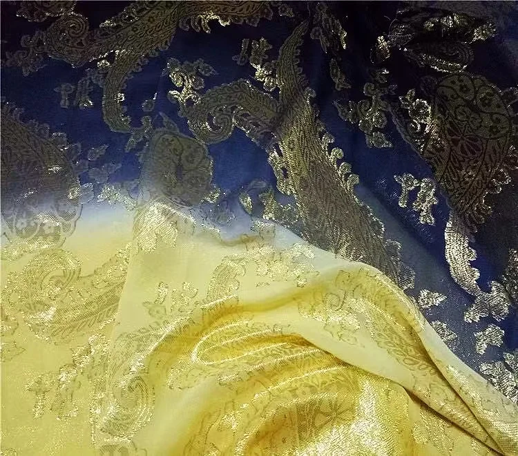 Silk Metallic Lurex fabric width 138cm ombra dyeing fabric silk jacquard lurex fabric