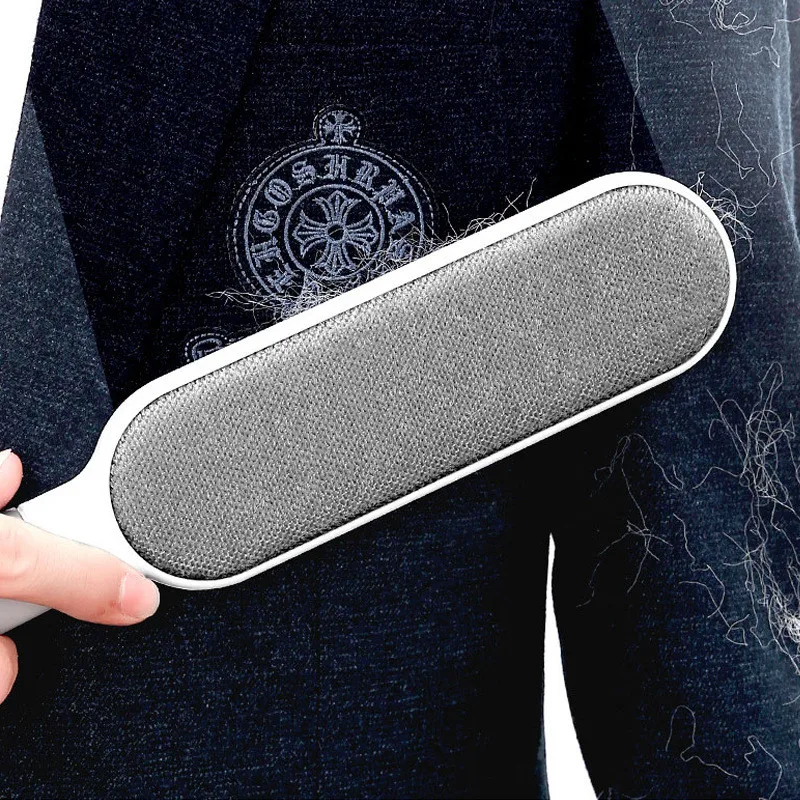 Pet Hair Remover Lint Brush With Self-Cleaning Base, Improved Handle, Double-sided Fur Brush for Dog and Cat