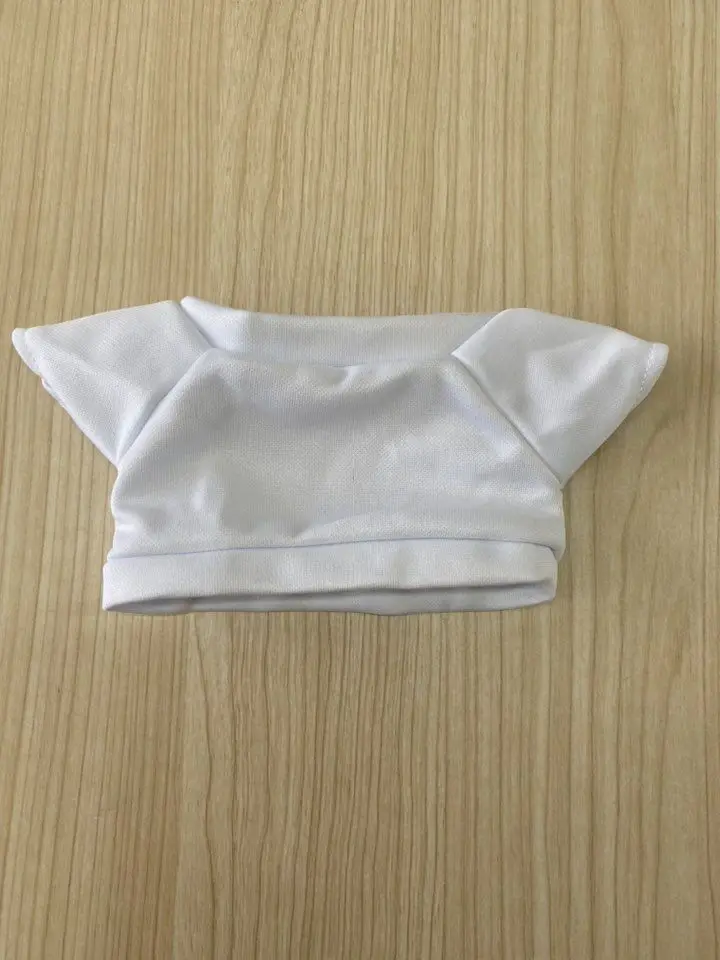 sublimation white poly t-shirt  for stuffed animal toys plush toys small mini white t-shirt for toy