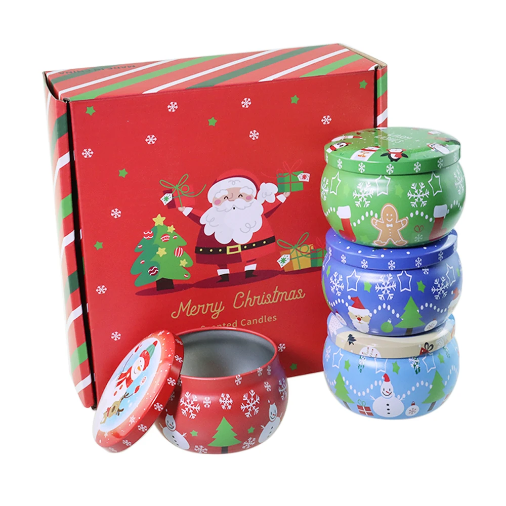 Hot Sale Christmas Ester Round  4.4 Oz Large Gold Candle Gift Mint Tins Empty Wholesale