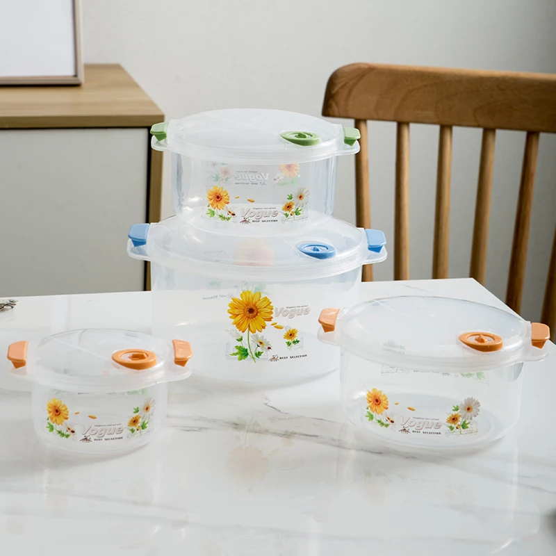 
Eco-friendly home kitchen used 3 sizes transparent storage plastic food container for fruit vegetables 