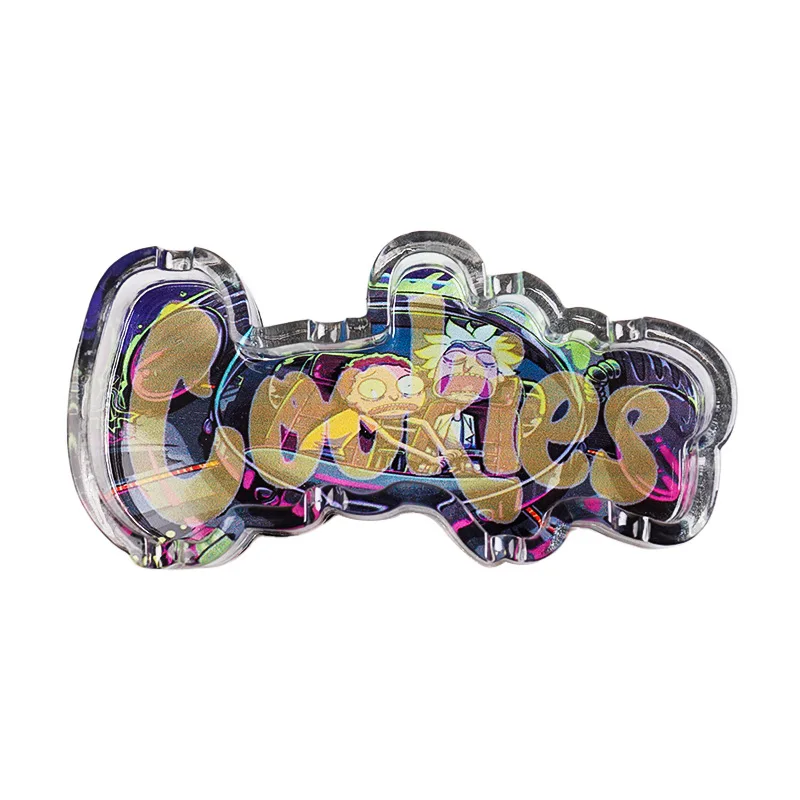 Portable Creative Hot Sell Led Resin Ashtray Glow in Dark Glass Ashtray With Lamp Plastic Car Ashtray