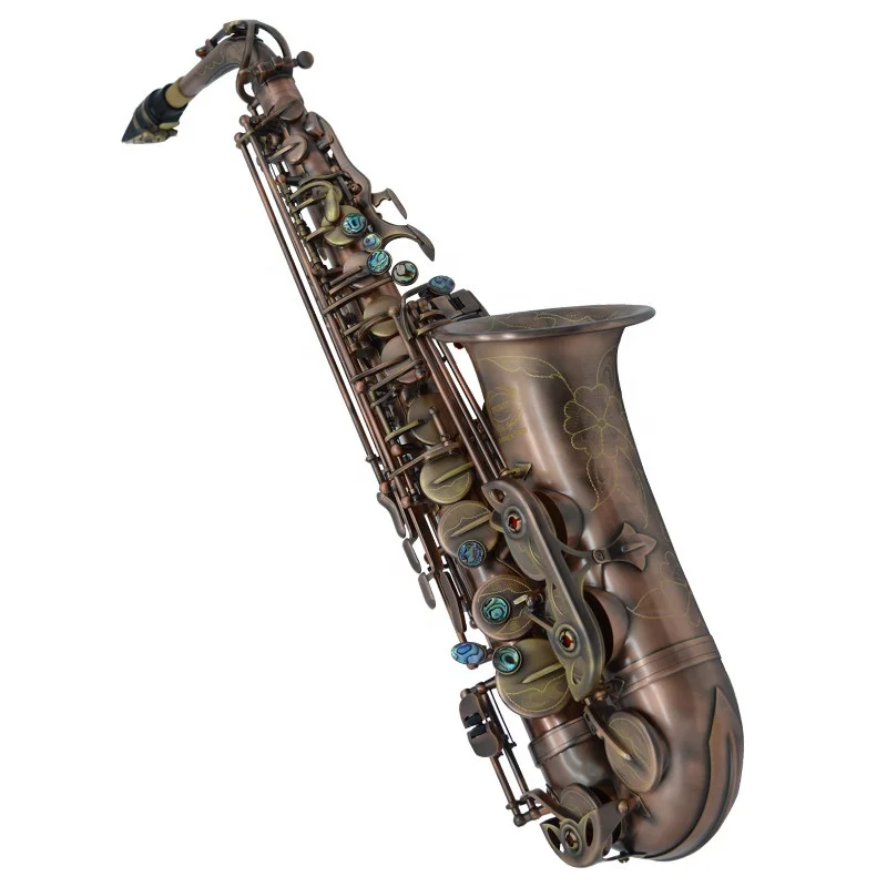 Professional alto saxophone instrument antique red bronze