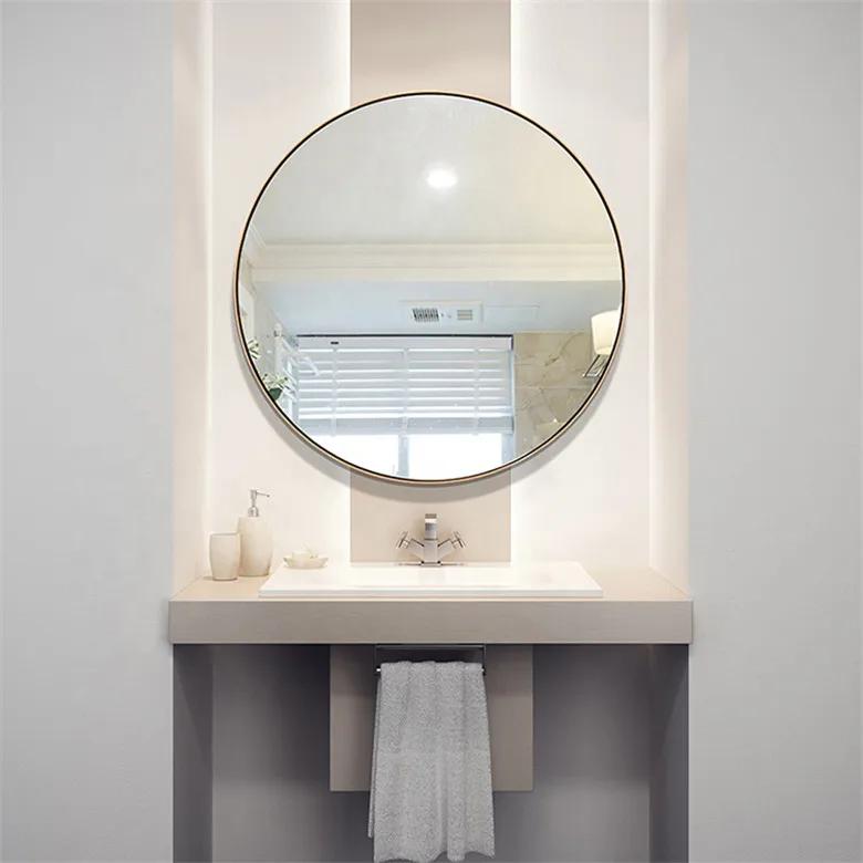 
MOK Decorative Wall Mounted Stainless Steel framed Bathroom Mirror 