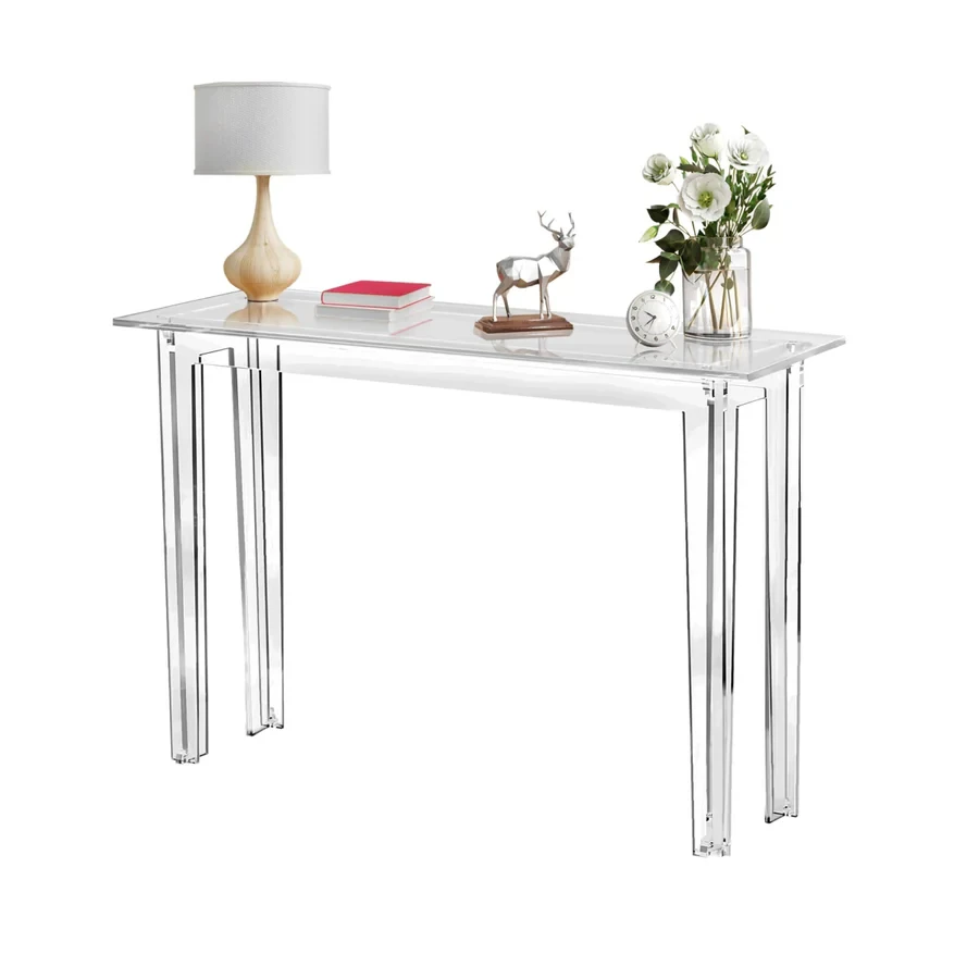 factory wholesale custom made clear lucite acrylic console table for living room