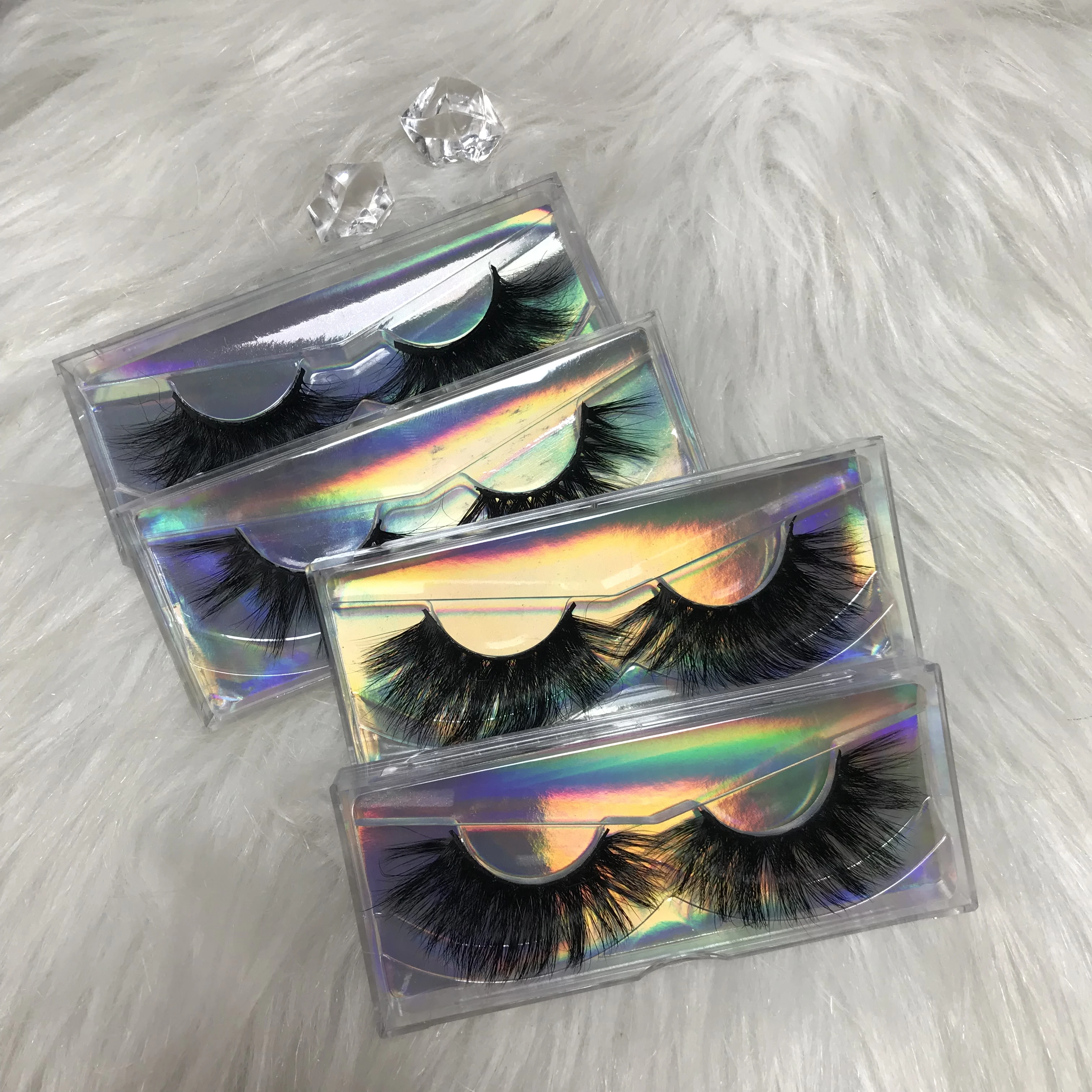 Free sample 25mm mink eyelashes vendor 3d mink lashes with eyelash packaging box
