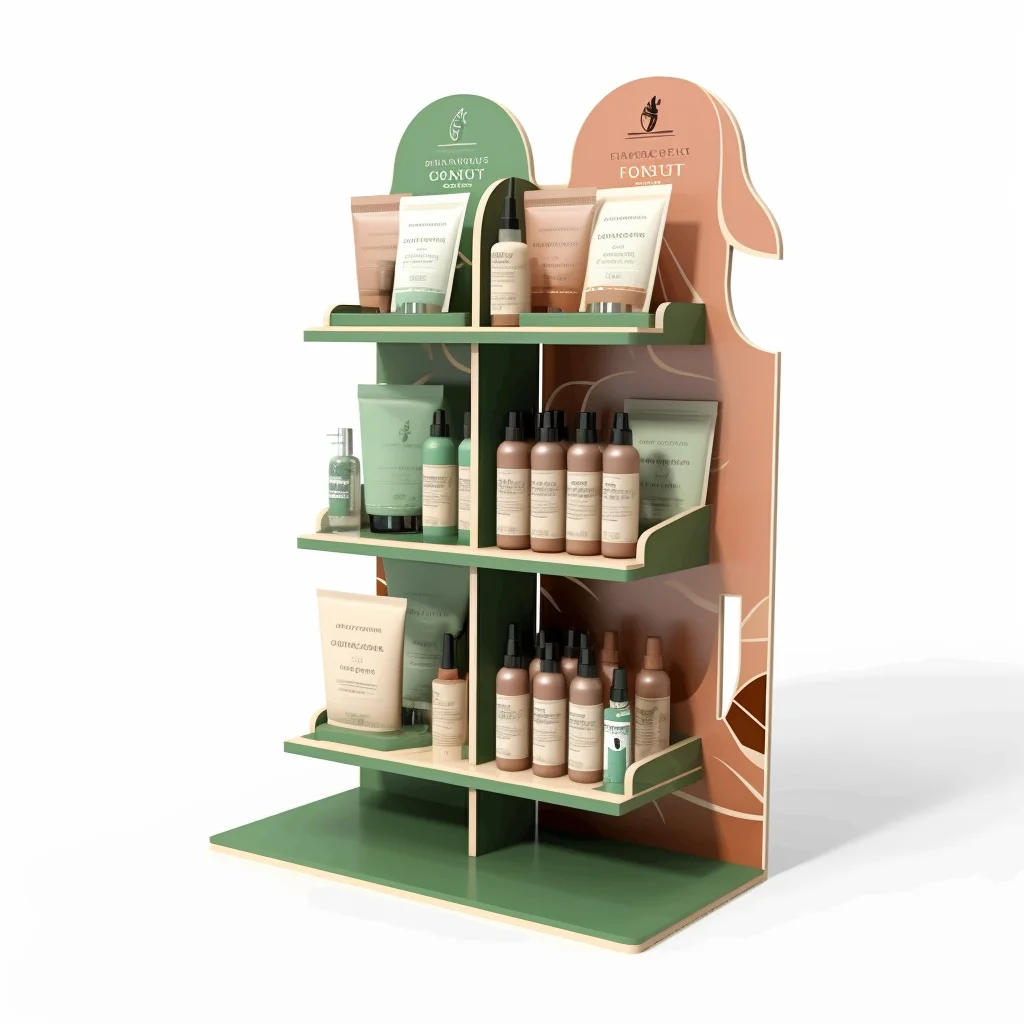 Top Factory Corrugated Cardboard Paper Skincare Store Products Display Stand Rack