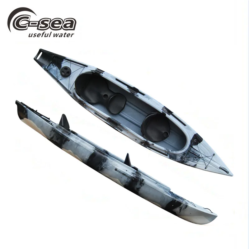 400cm length Cheap plastic canoe kayak with 3 seat  for rental wholesale