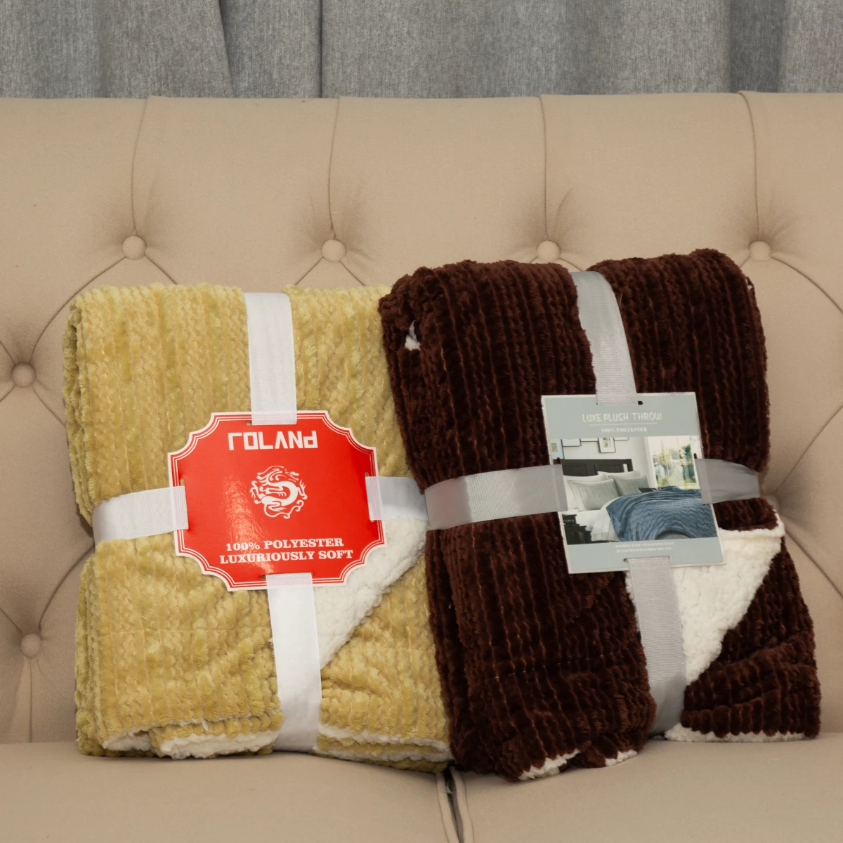 Factory wholesale cheap soft 100% polyester solid winter faux fur sleeping flannel throw blanket