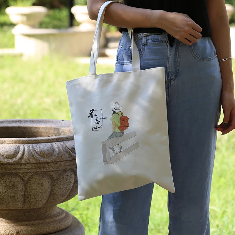 Promotional eco blank cotton canvas tote bags with personalized logo