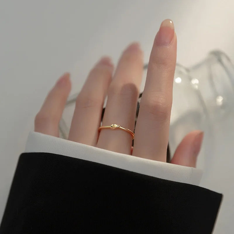 100% 925 Sterling Silver Knot Opening Ring Fashion Bowknot Rings  For Wedding Gifts