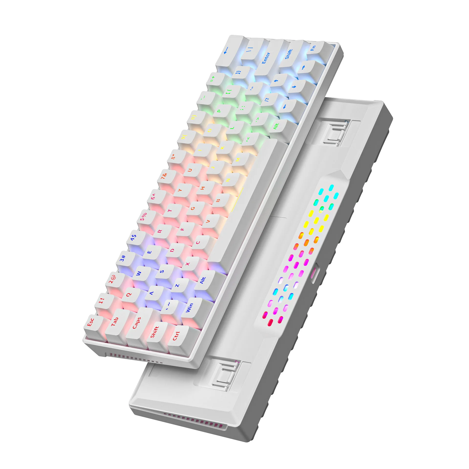 Wired Keyboard OEM custom wholesale small keyboard mechanical game LED light keyboard 64 keys