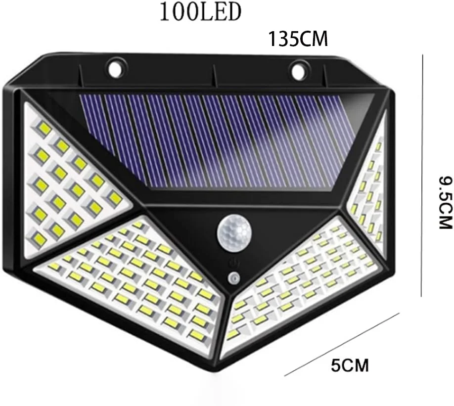 100 Led Solar Light Outdoor Solar Lamp with Motion Sensor ABS Waterproof Solar Garden Lights