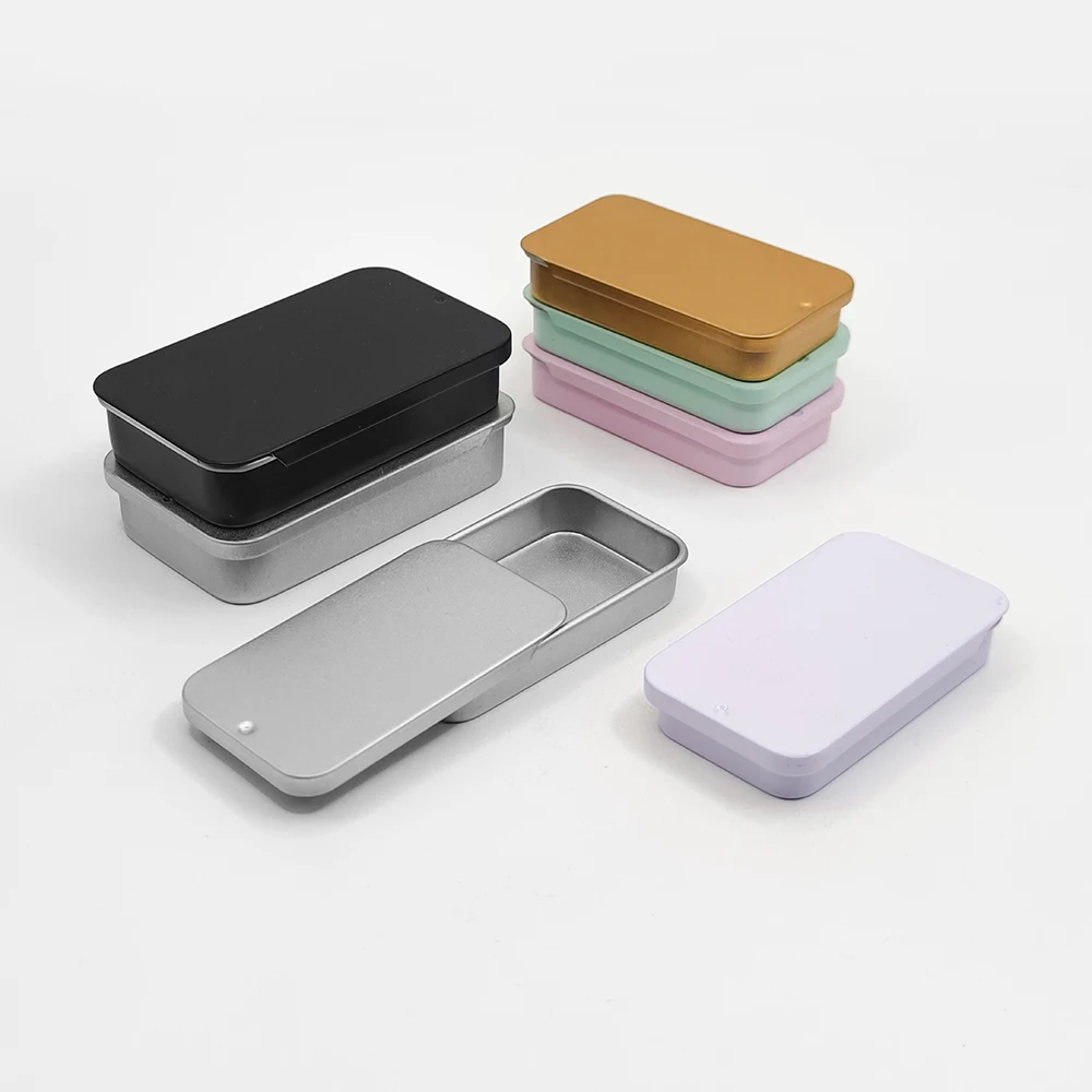 50ml 80ml 120ml 150ml metal packaging container jar for sweet custom logo rectangle packing tins boxes for candy