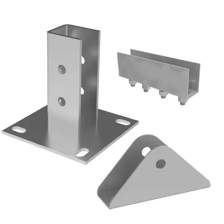 ZAM steel Leg base support splice rail connector solar panels inter end clamp pv solar ground mounting system