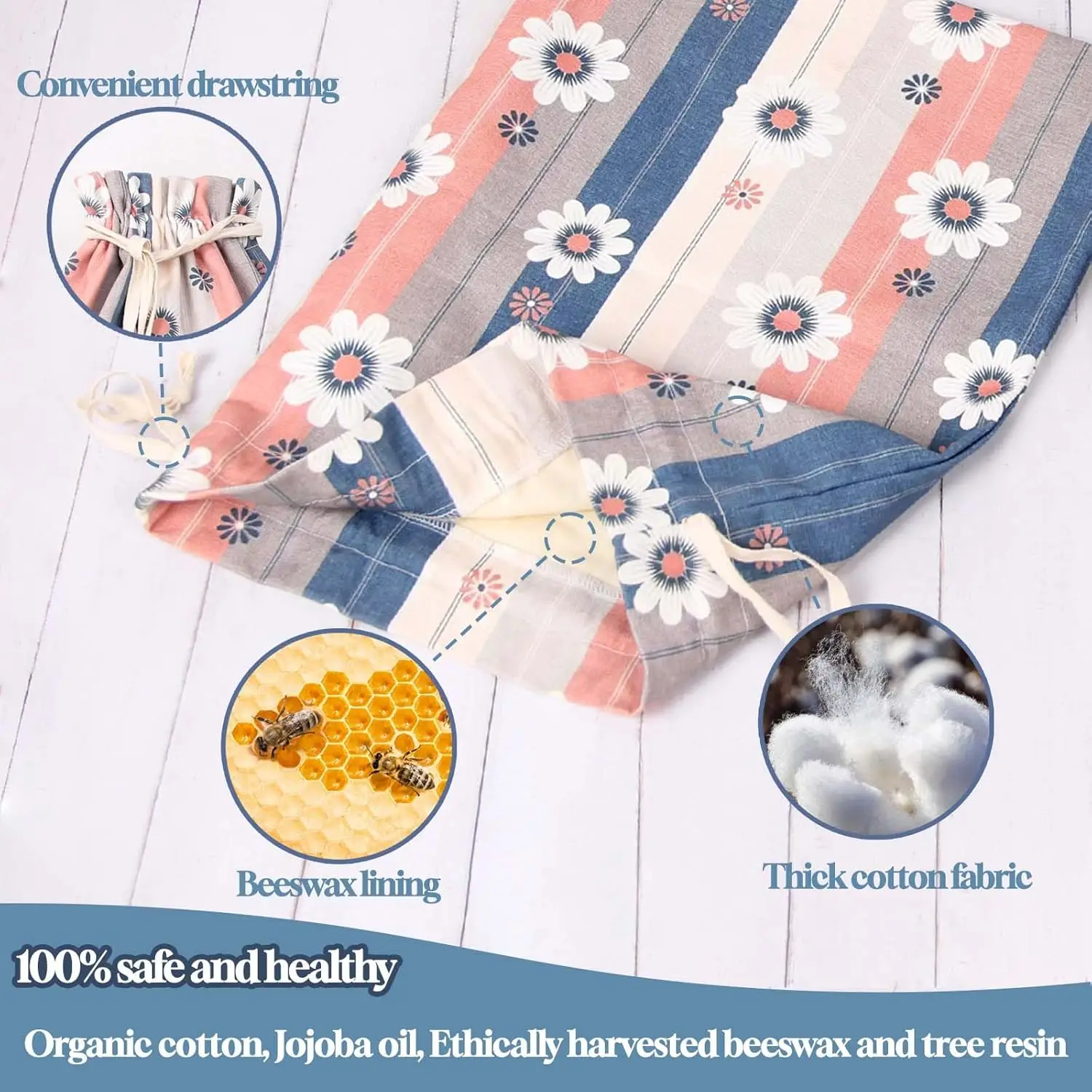 Beeswax Bread Bags for Homemade Bread Sourdough with Beeswax Bowl Cover Reusable Bread Bag