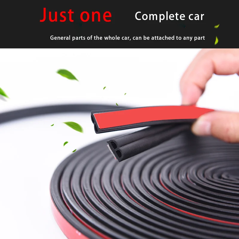 5M B-shaped Rubber Sealing Strip With Cushion Gum Adhesive Car Door Sound Insulation Seal trim Rubber Strip