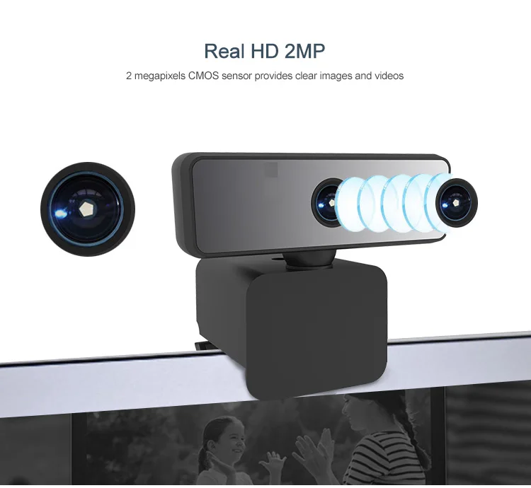 Rotatable Auto 1080P HD Ai Face Tracking Webcam With Mic 720P Camera Tracker For Conference Rooms